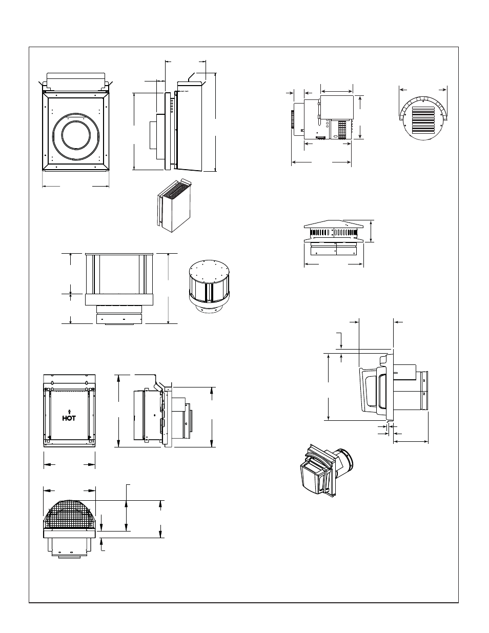 B. vent components diagrams ( continued ) | Heatiator Heatilator Fireplace IDV4833IT User Manual | Page 57 / 60