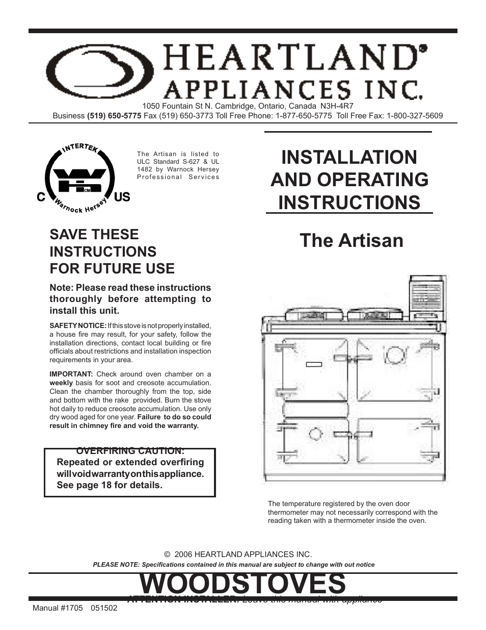 Heartland The Artisan User Manual | 21 pages