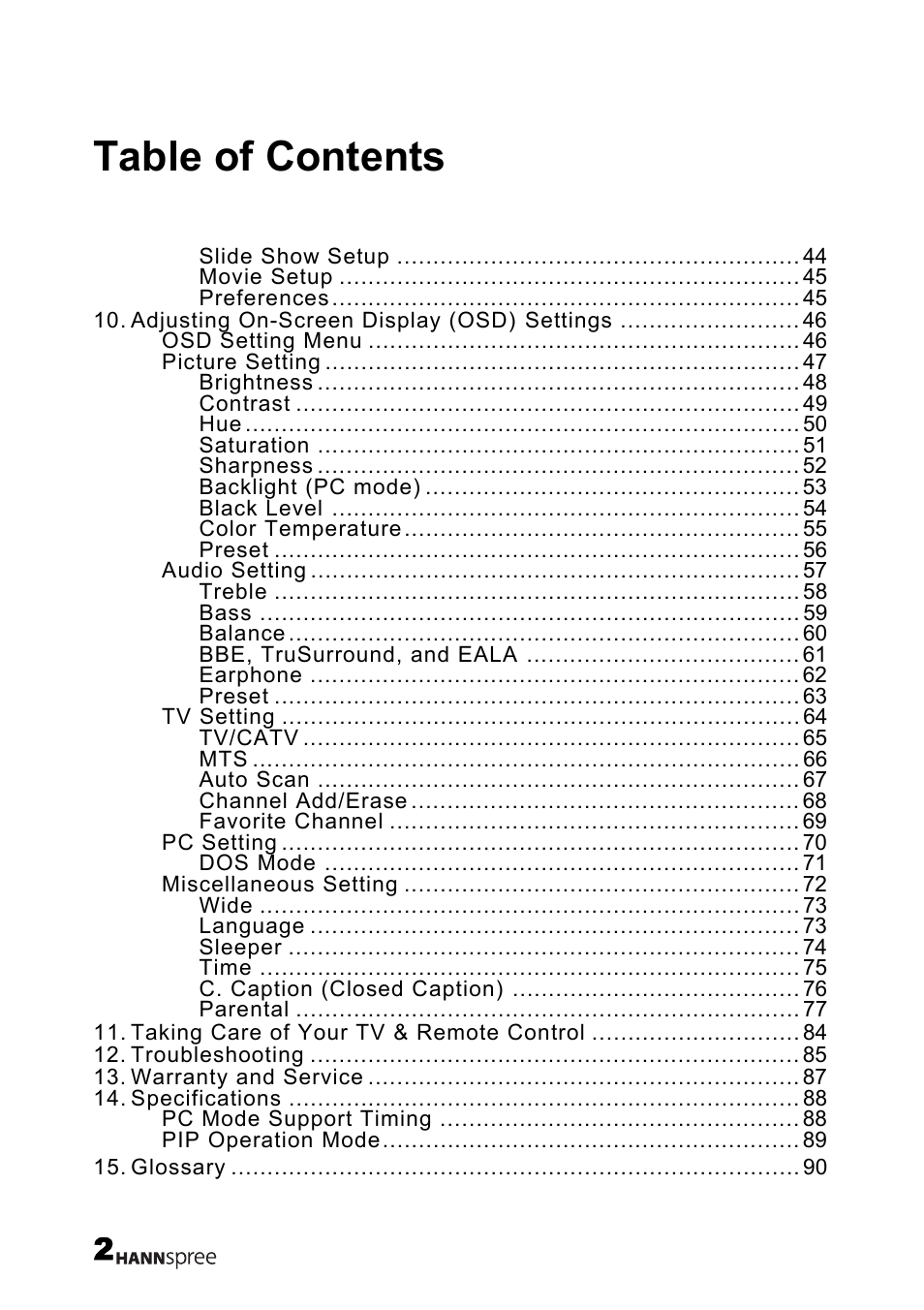 HANNspree LT12-23U1-000 User Manual | Page 3 / 97