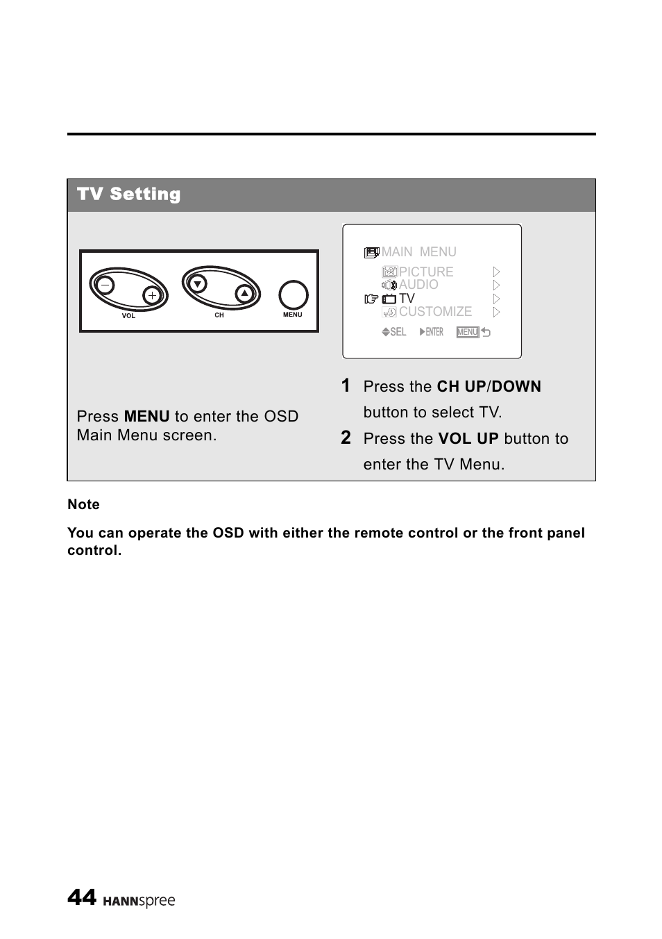 Tv setting | HANNspree LIQUID CRYSTAL DISPLAY TELEVISION ST09-10A1 User Manual | Page 46 / 57