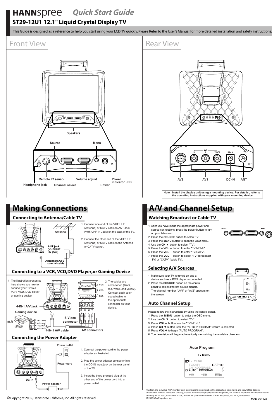 HANNspree ST29-12U1 User Manual | 1 page