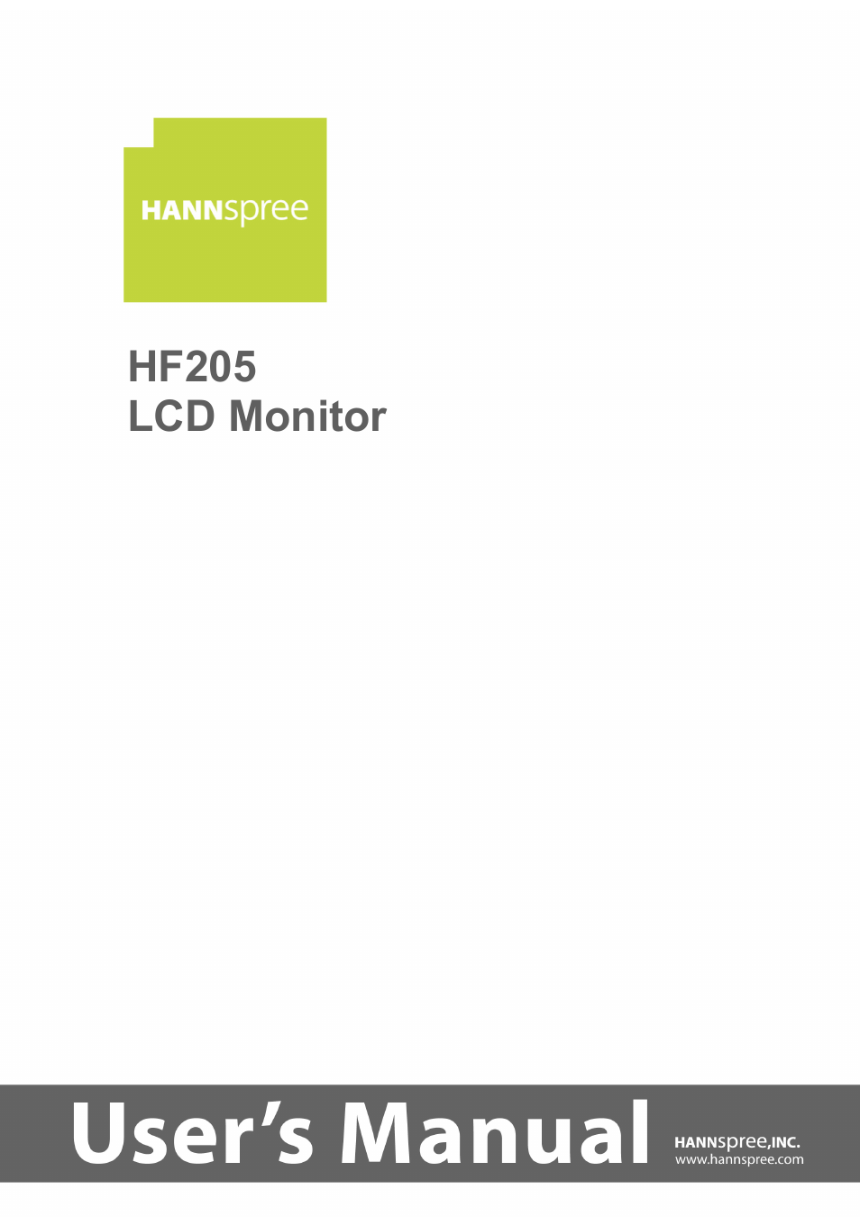 HANNspree HF205 User Manual | 24 pages
