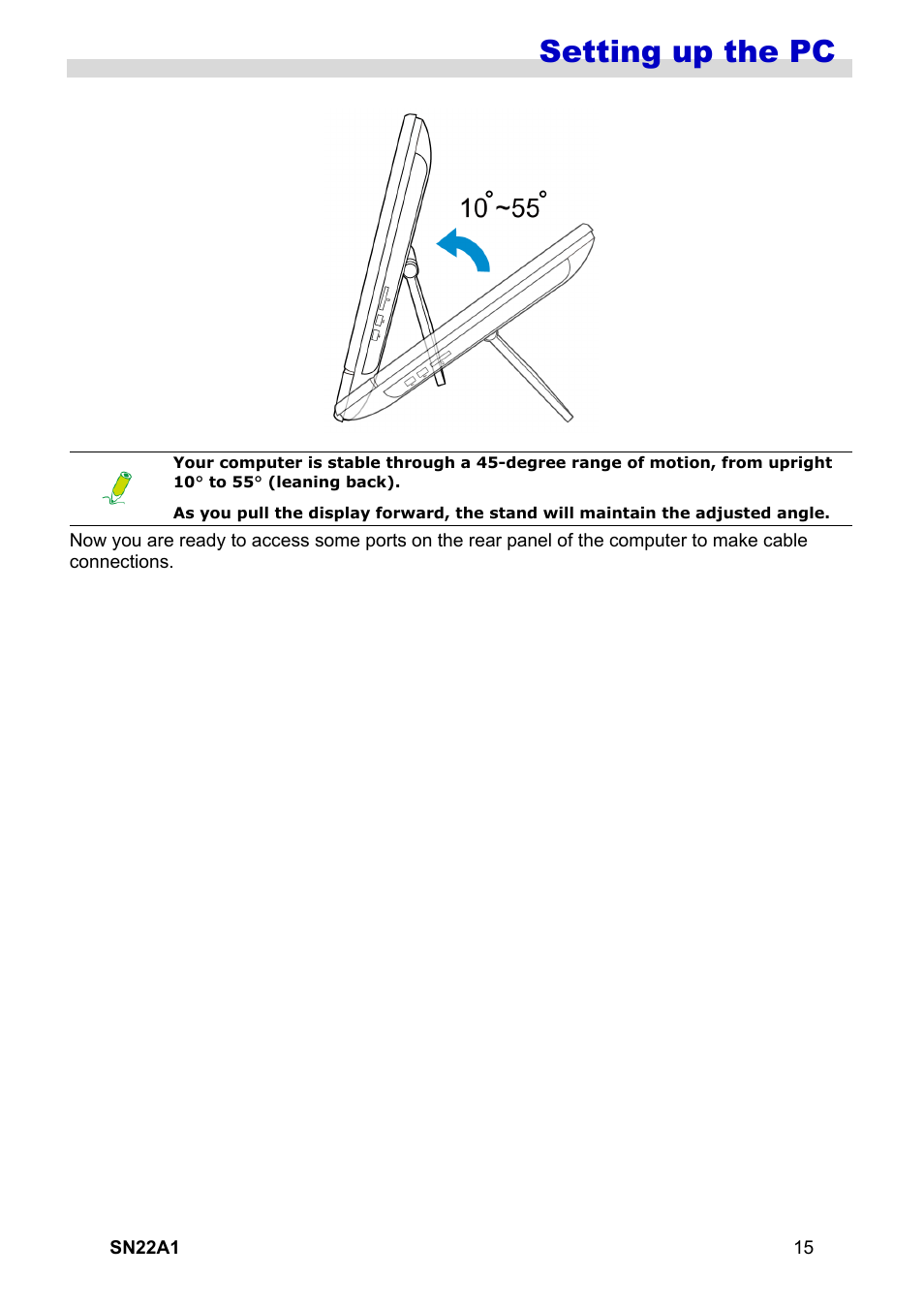 Setting up the pc | HANNspree SN22A1 User Manual | Page 16 / 57