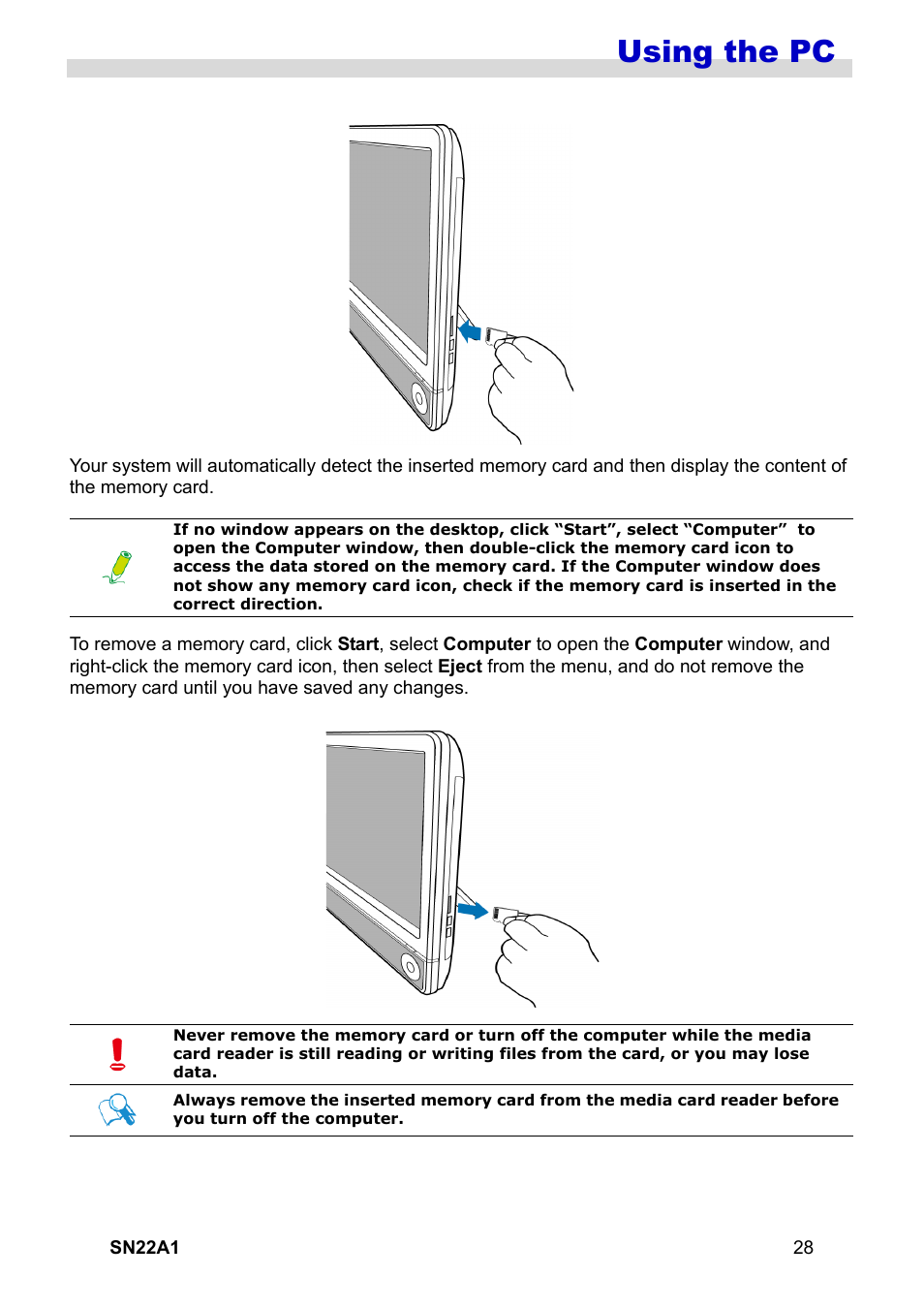 Using the pc | HANNspree SN22A1 User Manual | Page 29 / 57