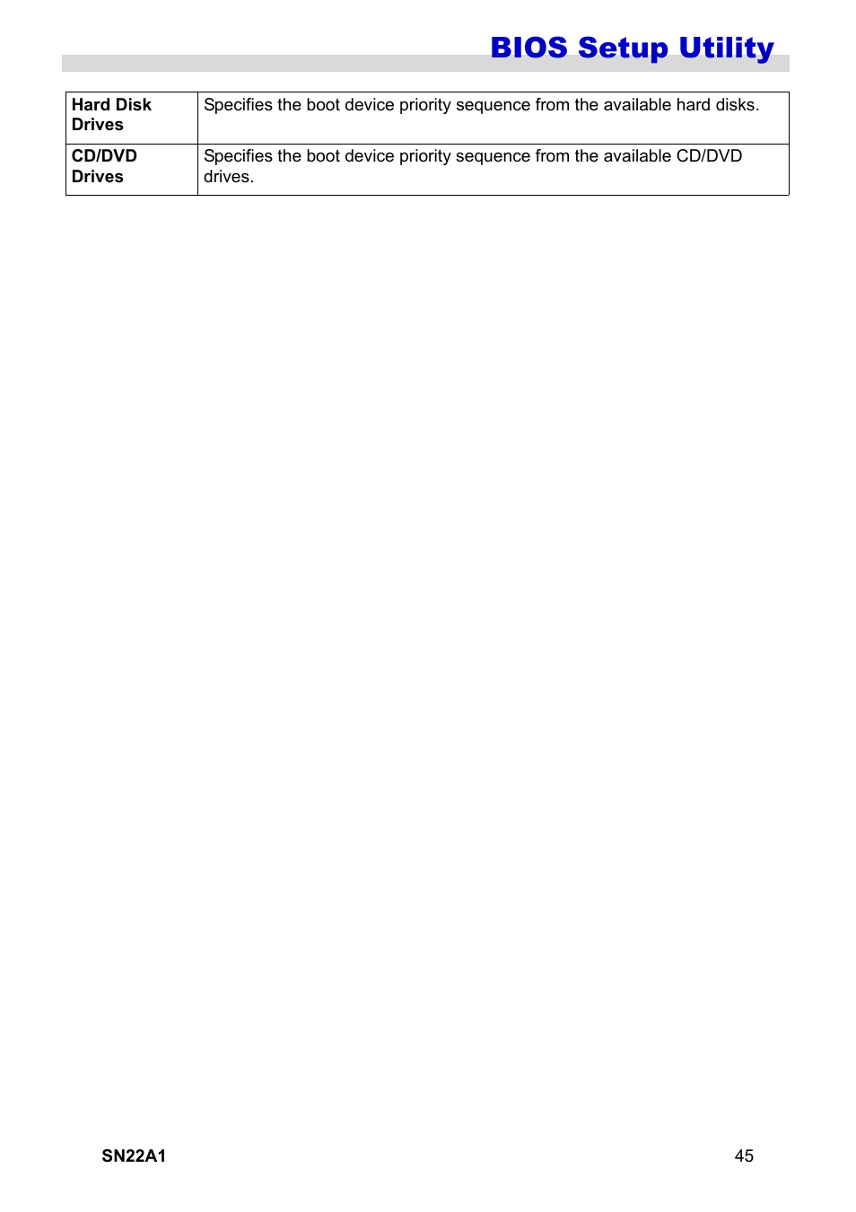 Bios setup utility | HANNspree SN22A1 User Manual | Page 46 / 57