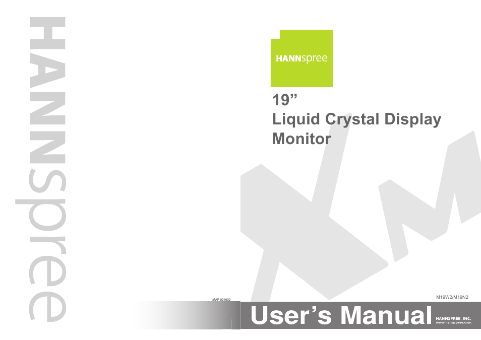 HANNspree M19N2 User Manual | 34 pages