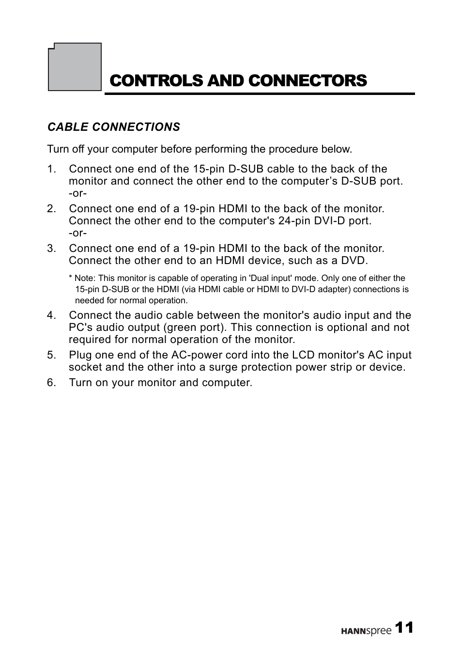 Controls and connectors | HANNspree M19N2 User Manual | Page 12 / 34