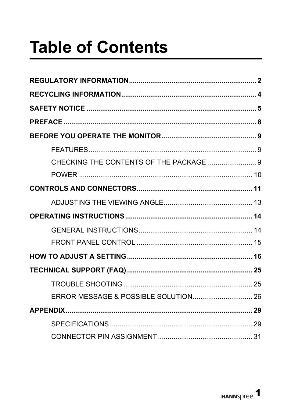 HANNspree M19N2 User Manual | Page 2 / 34