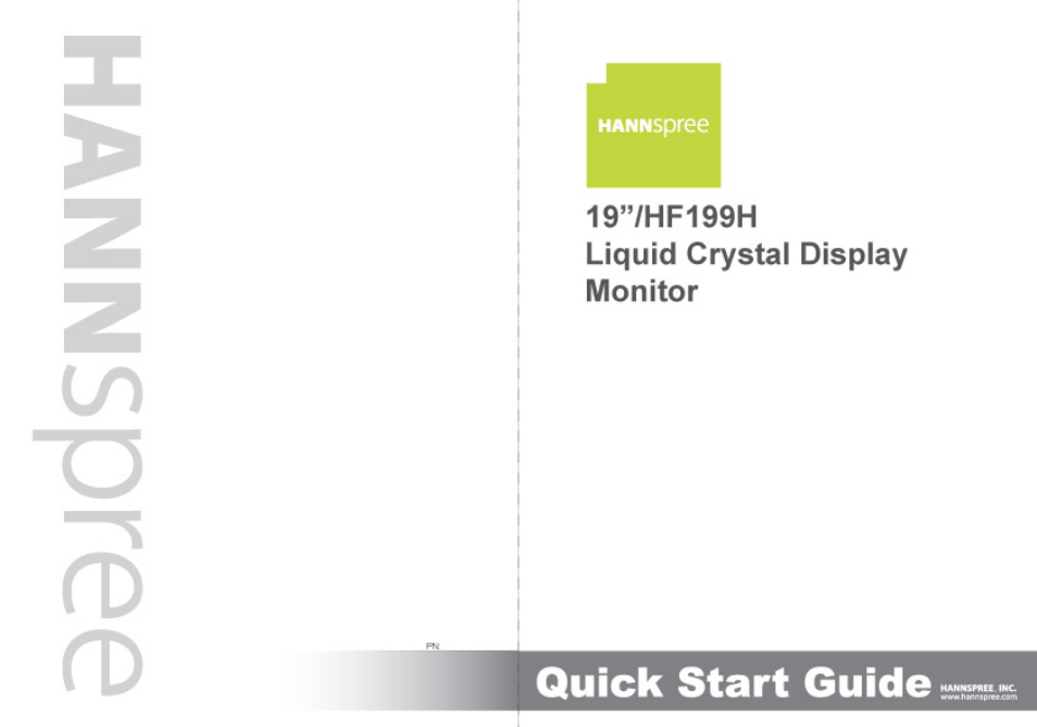 HANNspree Liquid Crystal Display Monitor 19"/HF199H User Manual | 18 pages