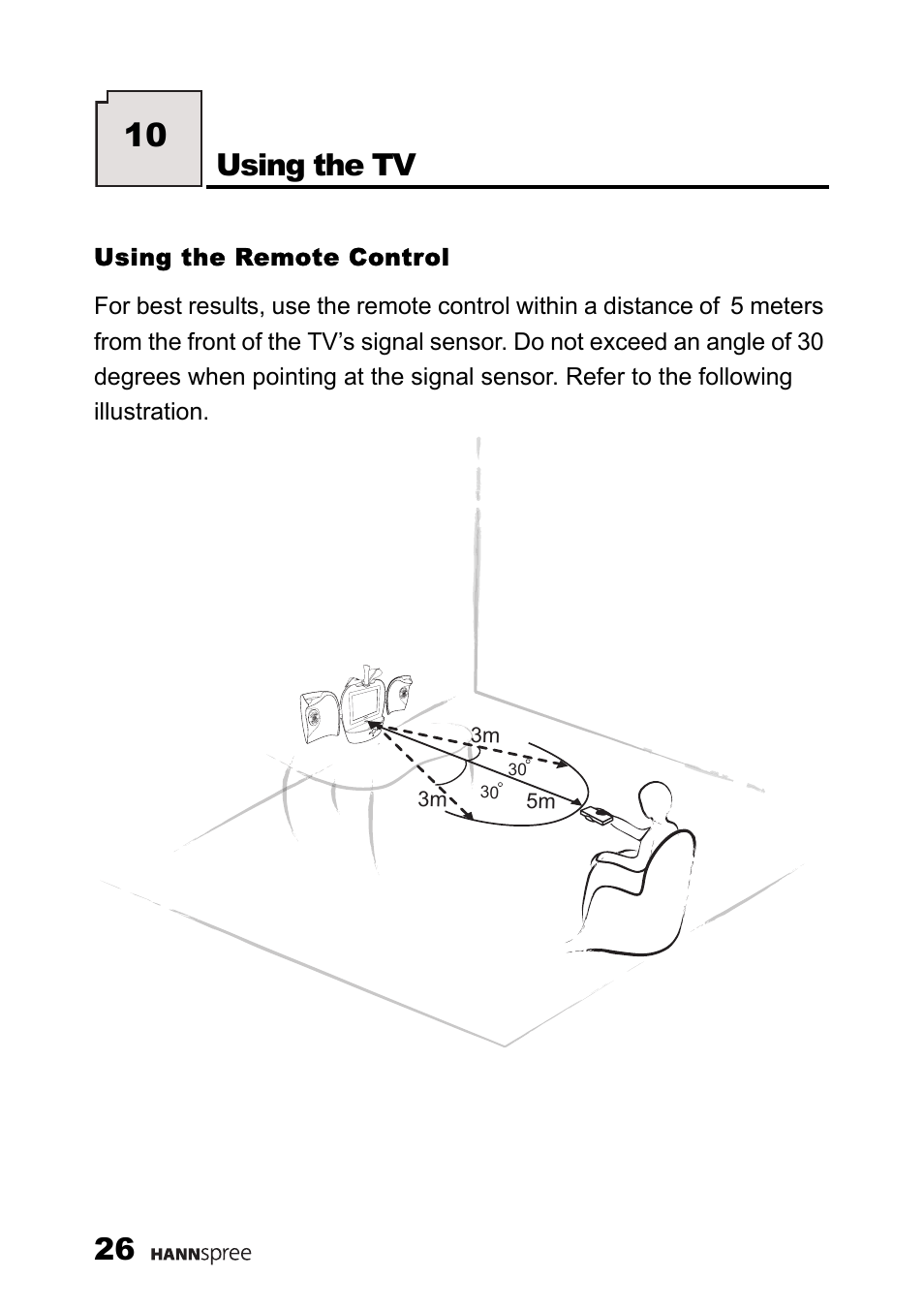 Using the remote control, Using the tv | HANNspree K226-10A1 User Manual | Page 27 / 59