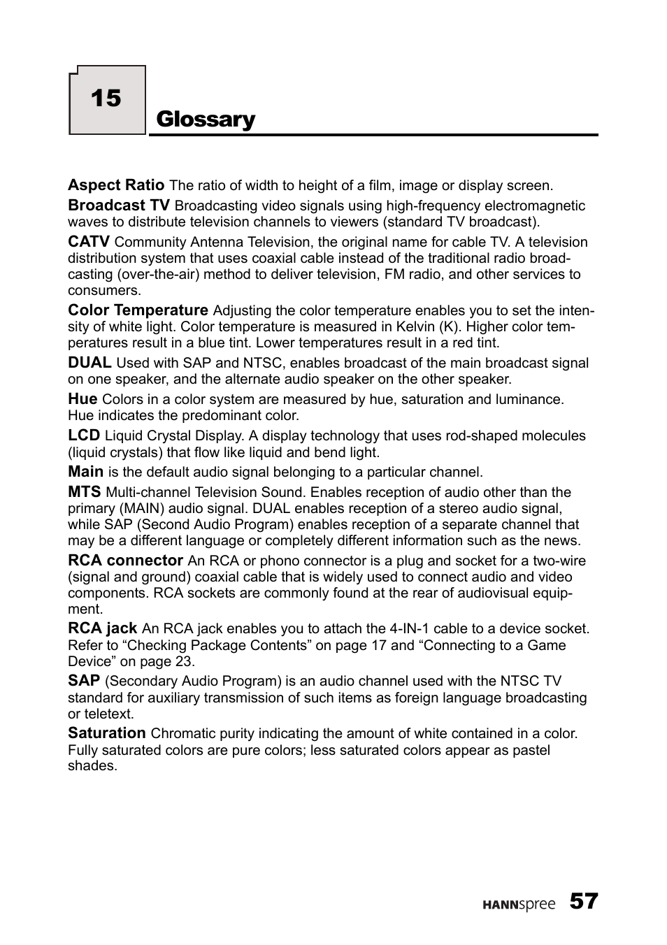 Glossary | HANNspree K226-10A1 User Manual | Page 58 / 59