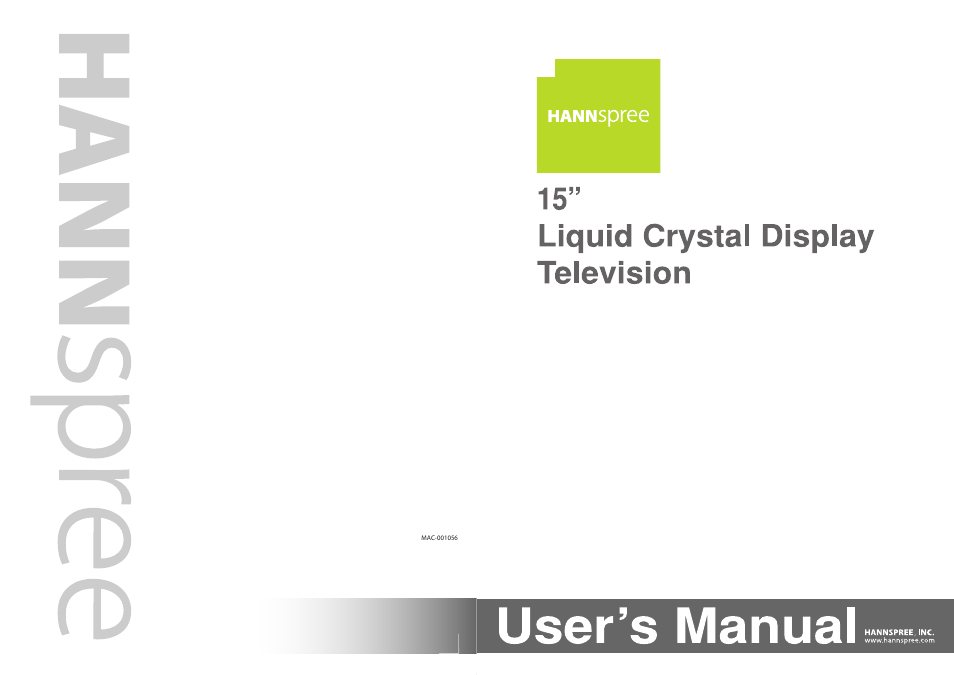 HANNspree MAC-001056 User Manual | 59 pages