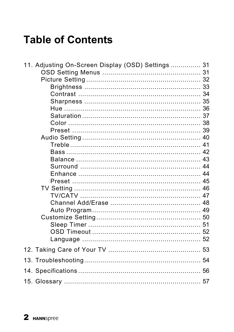 HANNspree MAC-001056 User Manual | Page 3 / 59