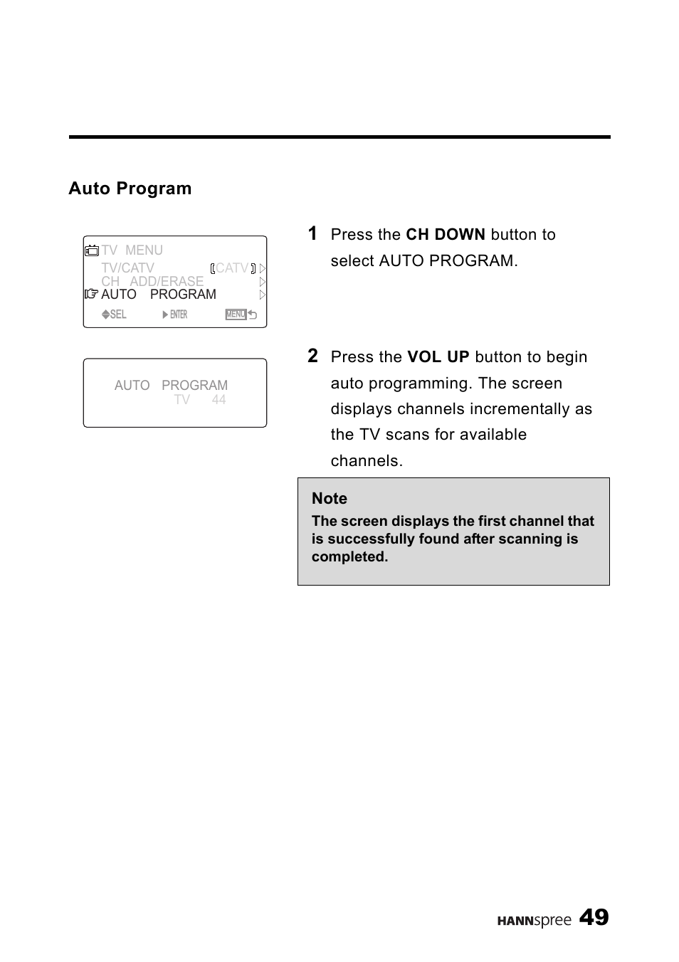 Auto program | HANNspree MAC-001056 User Manual | Page 50 / 59