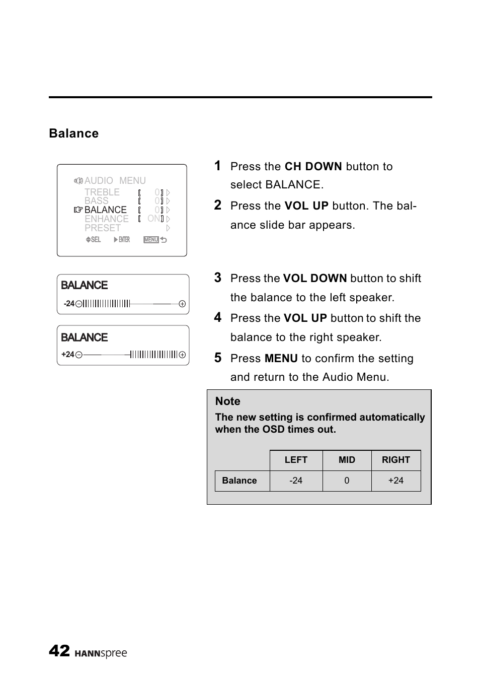 Balance | HANNspree 9.6" LIQUID CRYSTAL DISPLAY ST08-10A1 User Manual | Page 43 / 56
