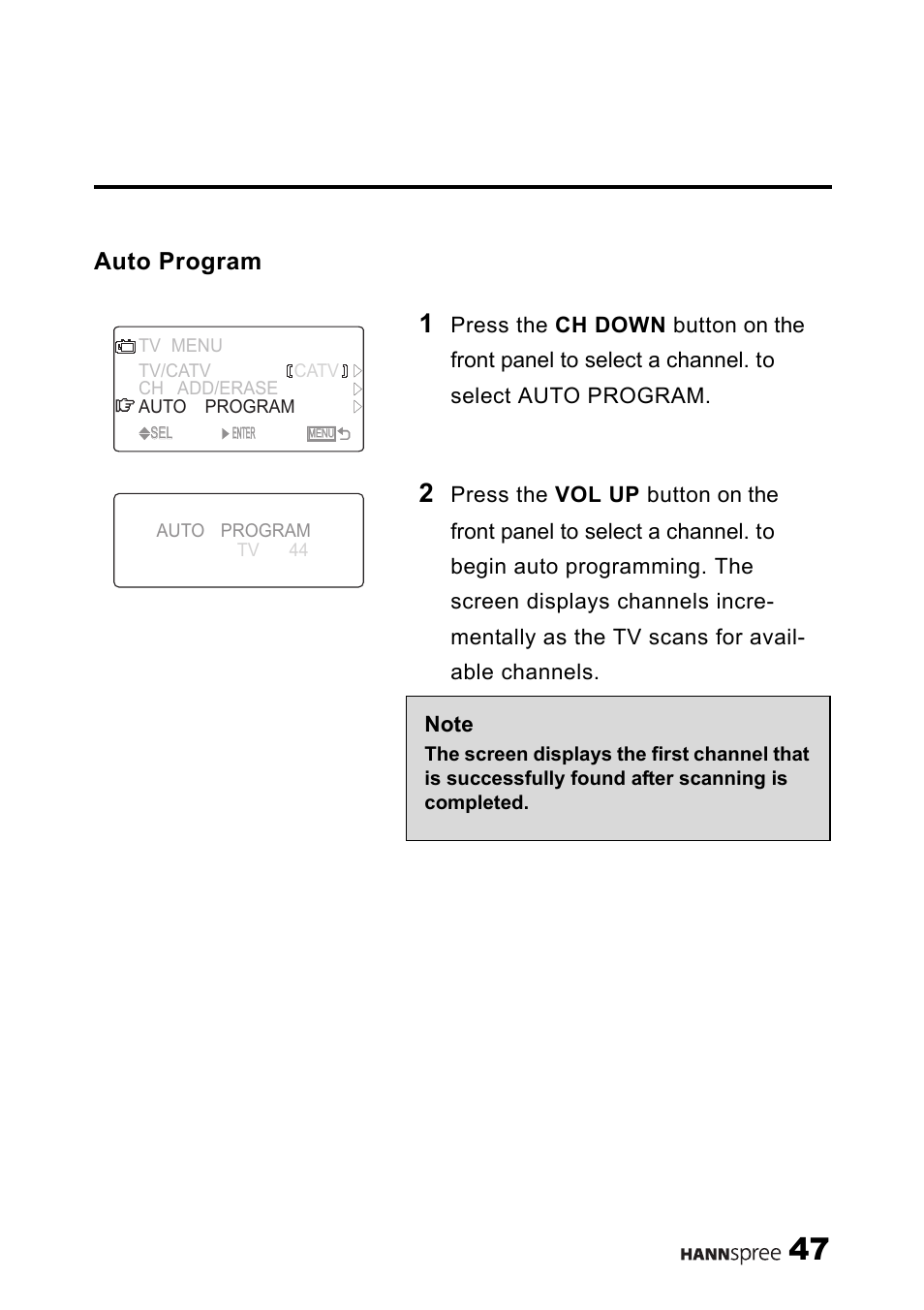 Auto program | HANNspree 9.6" LIQUID CRYSTAL DISPLAY ST08-10A1 User Manual | Page 48 / 56