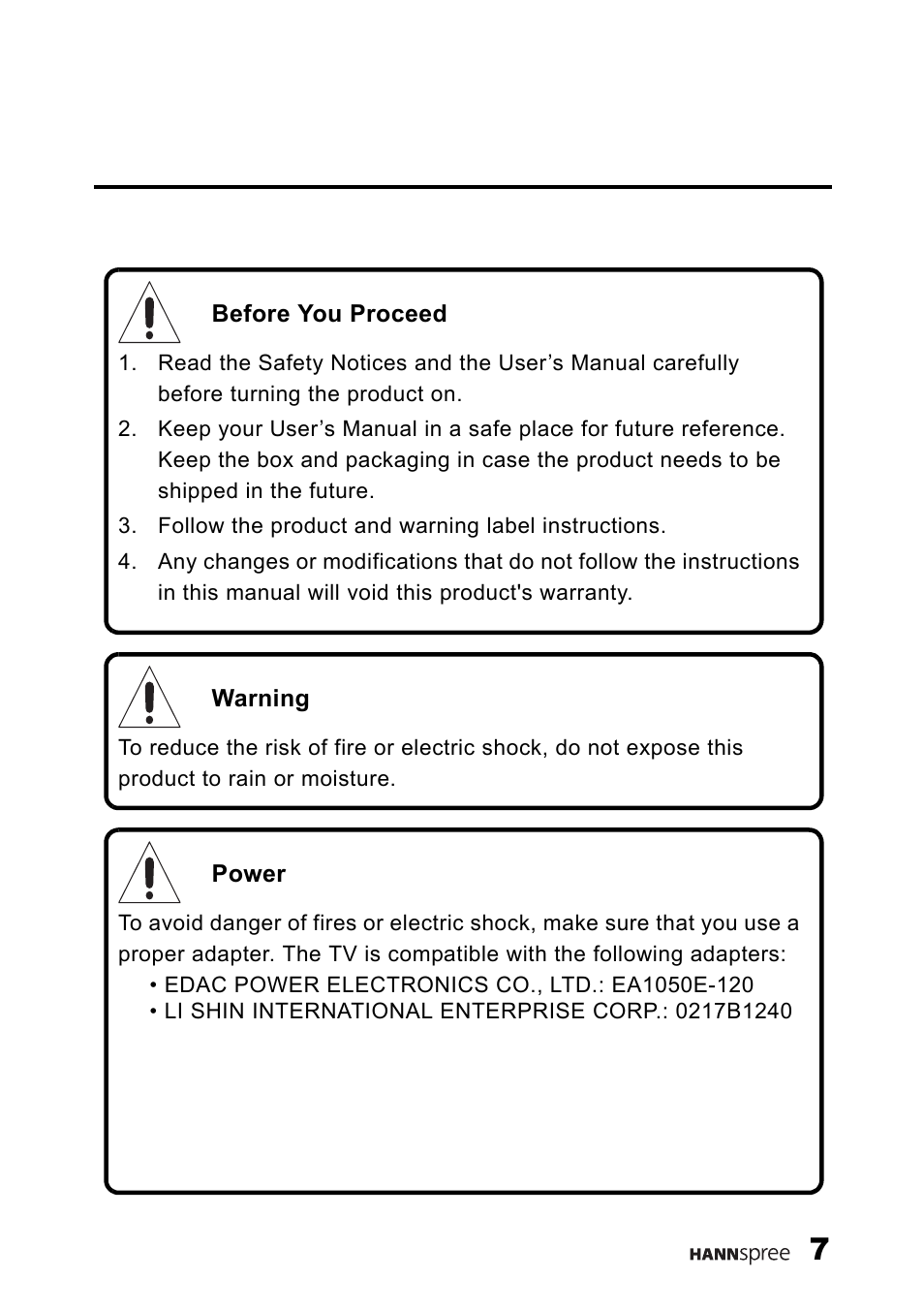 HANNspree 9.6" LIQUID CRYSTAL DISPLAY ST08-10A1 User Manual | Page 8 / 56