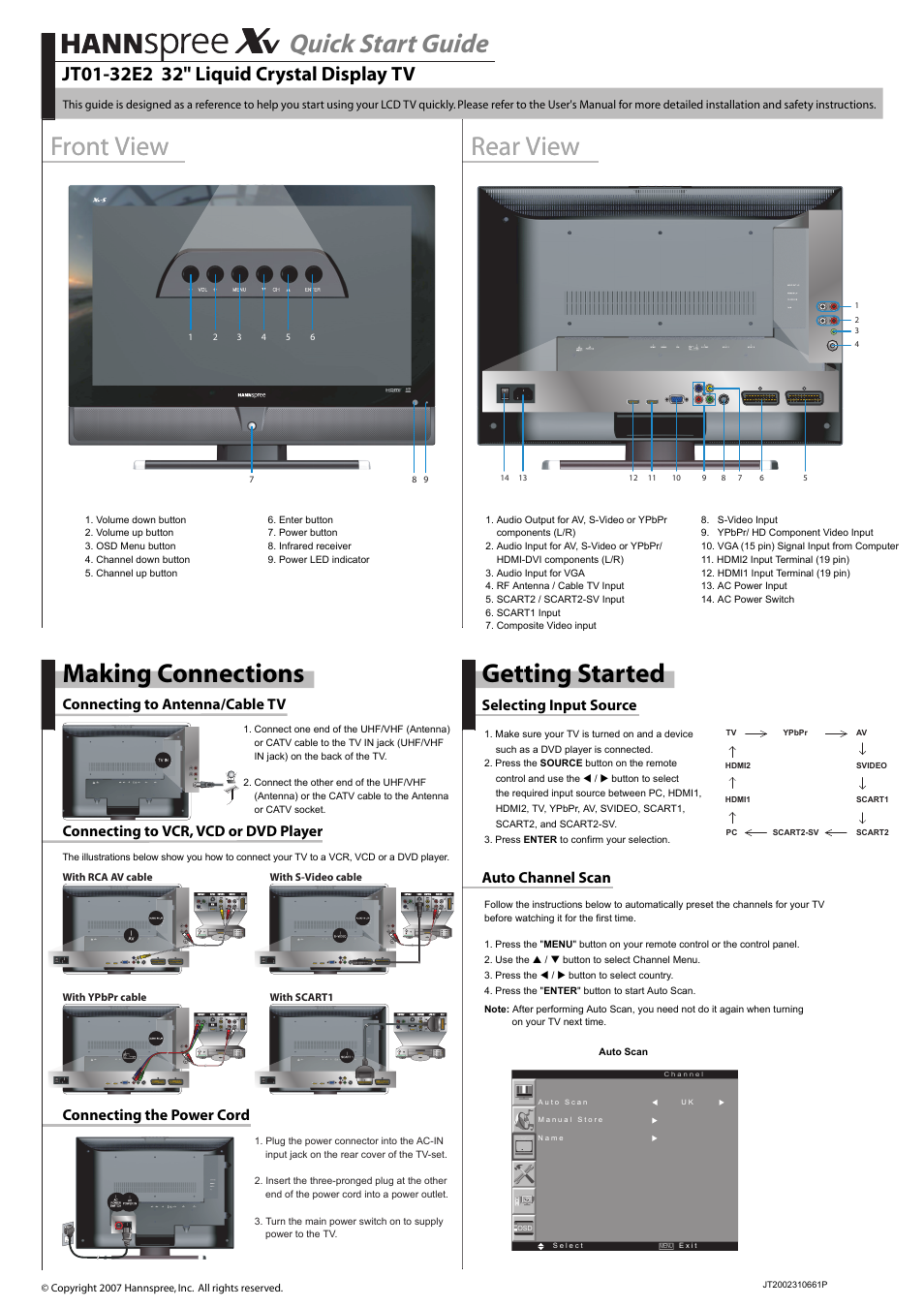 HANNspree JT01-32E2 User Manual | 1 page