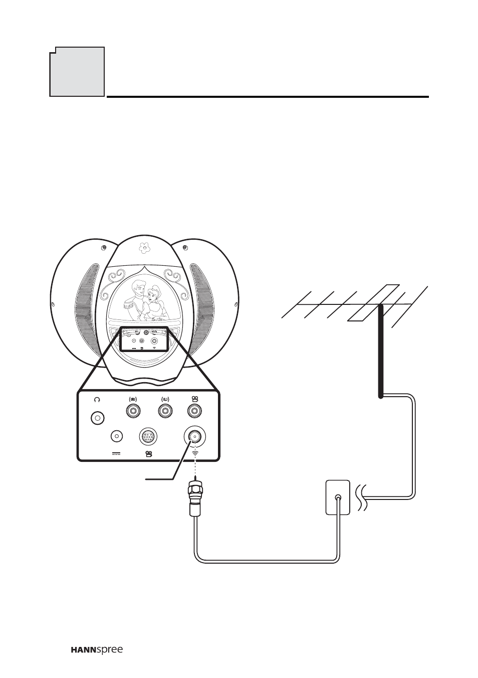 Connecting to an antenna/cable tv, Getting started, Getting started 9 | HANNspree DT12-10A1 User Manual | Page 21 / 59