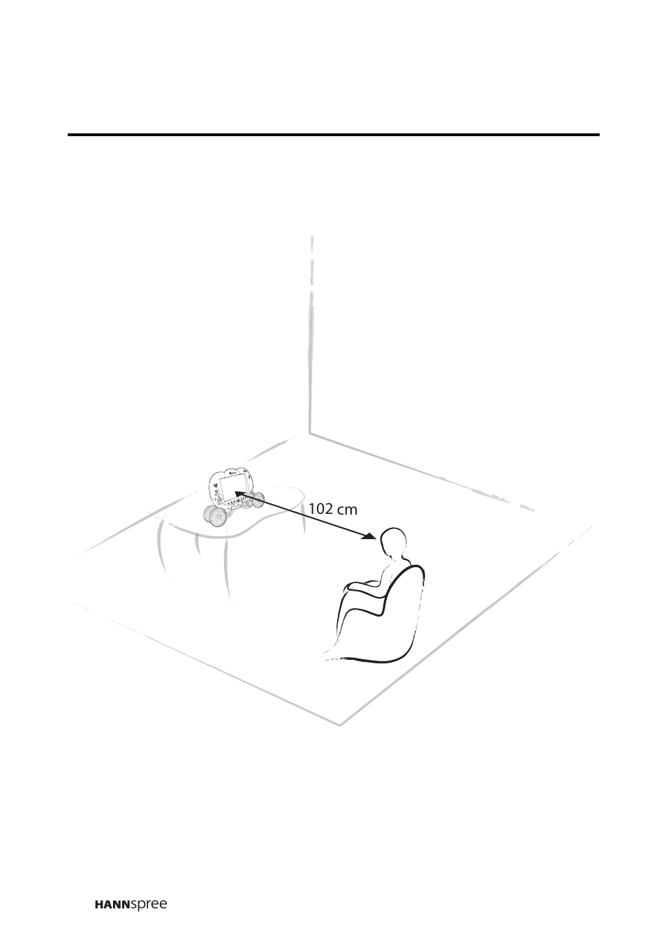 Optimal viewing distance, 102 cm | HANNspree DT12-10A1 User Manual | Page 9 / 59