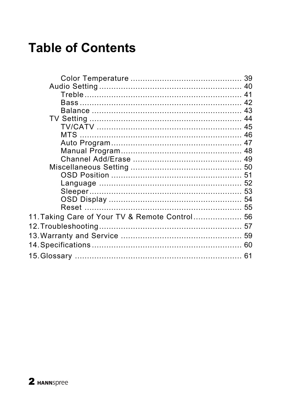 HANNspree F651-12U1-000 User Manual | Page 3 / 63