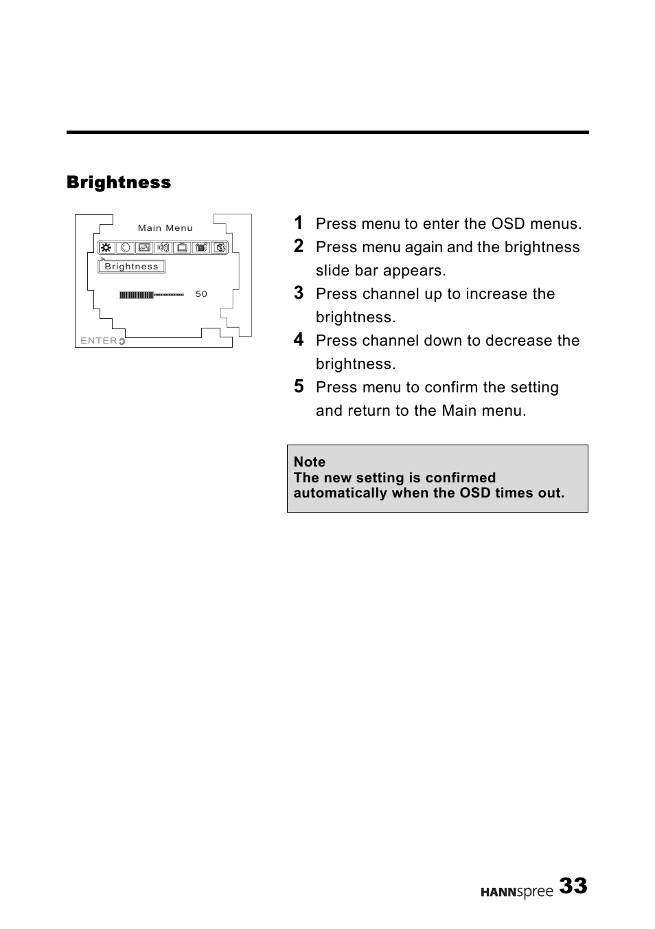 Brightness | HANNspree F651-12U1-000 User Manual | Page 34 / 63