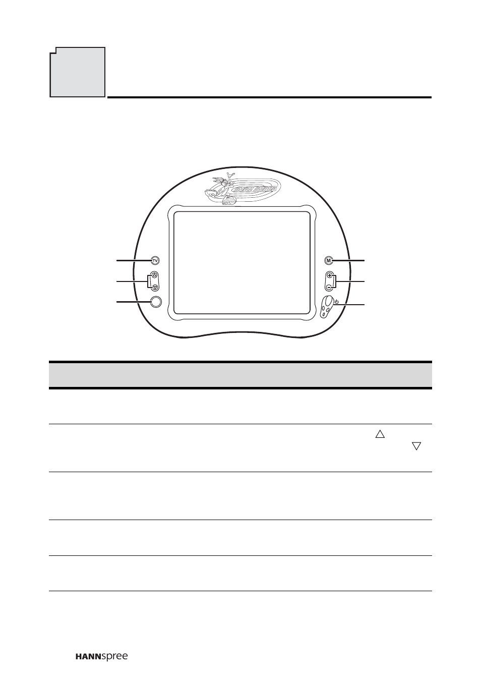 Front view, Getting to know your tv, Features | Getting to know your tv 8 | HANNspree LIQUID CRYSTAL DISPLAY WT04-12A1 User Manual | Page 19 / 60