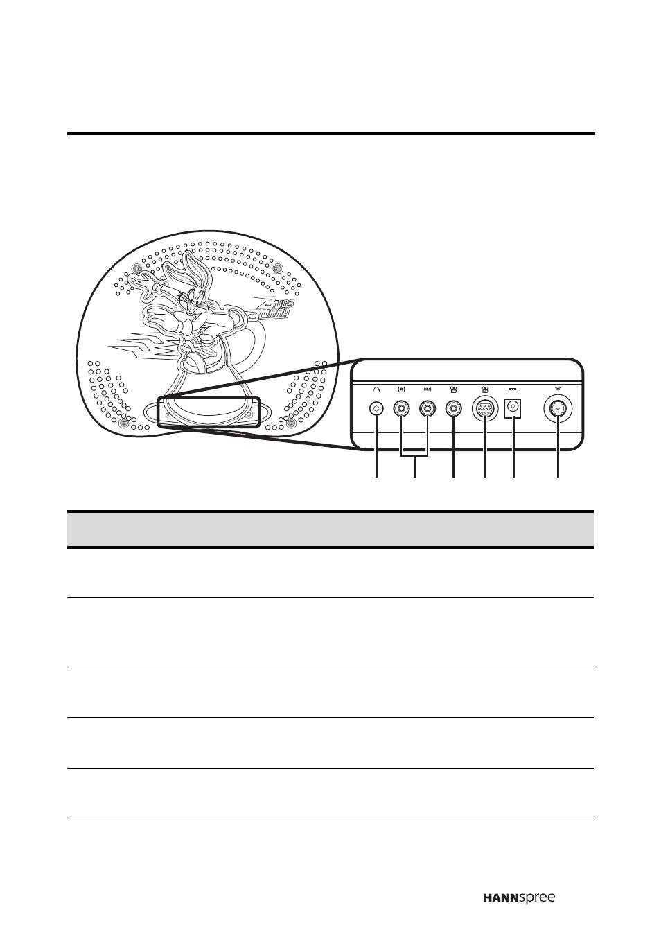 Input and output ports, Front view | HANNspree LIQUID CRYSTAL DISPLAY WT04-12A1 User Manual | Page 20 / 60