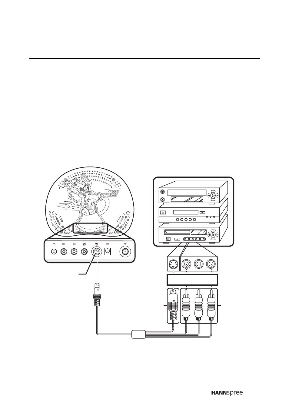 Connecting to av devices, Connecting to a vcr, vcd or dvd player, Br w y | HANNspree LIQUID CRYSTAL DISPLAY WT04-12A1 User Manual | Page 22 / 60