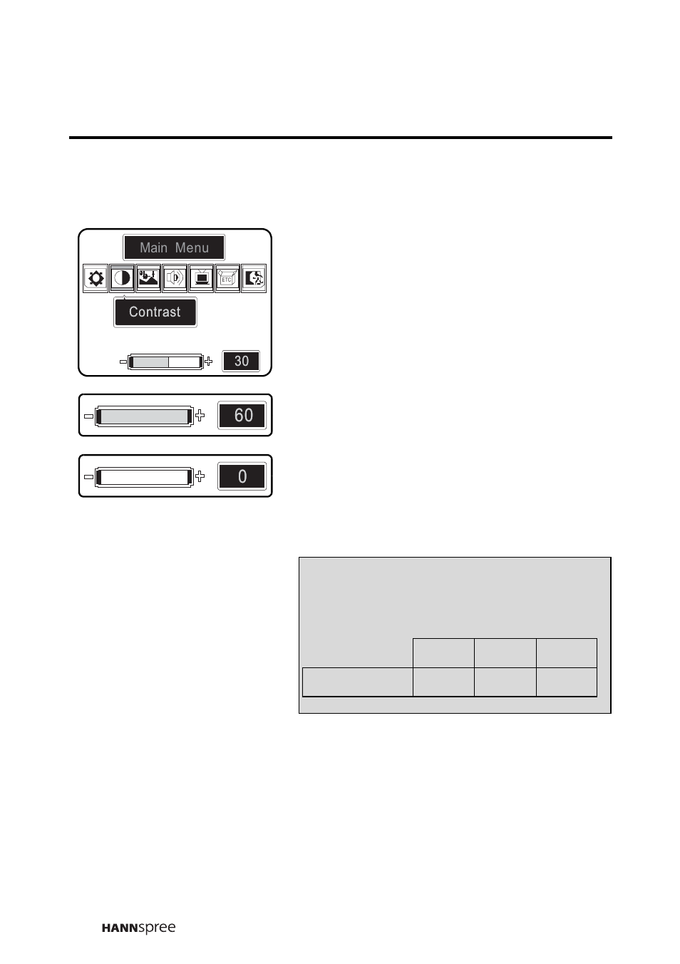 Contrast | HANNspree LIQUID CRYSTAL DISPLAY WT04-12A1 User Manual | Page 31 / 60