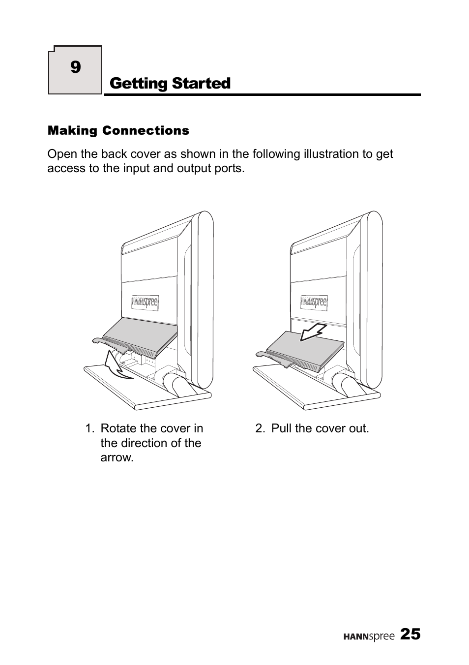 Making connections, Getting started | HANNspree LT13-23A1 User Manual | Page 26 / 81