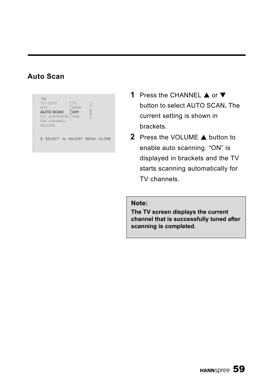 Auto scan | HANNspree LT13-23A1 User Manual | Page 60 / 81