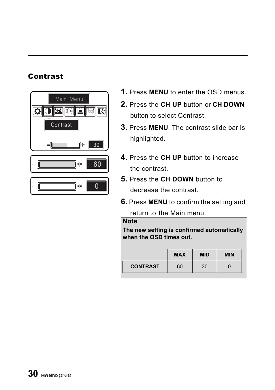 Contrast | HANNspree DT06-10A1 User Manual | Page 31 / 59