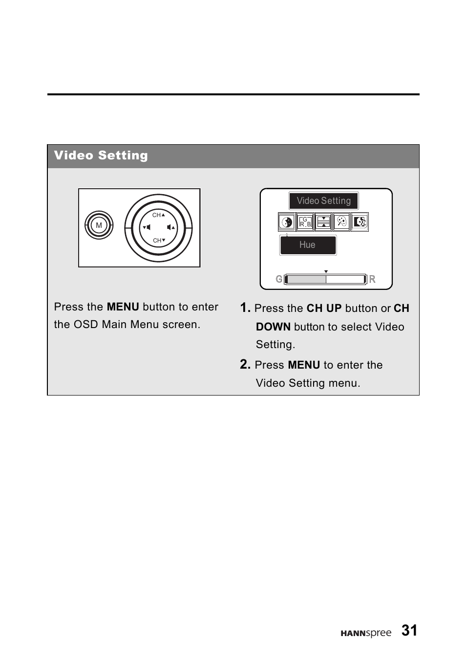 Video setting | HANNspree DT06-10A1 User Manual | Page 32 / 59