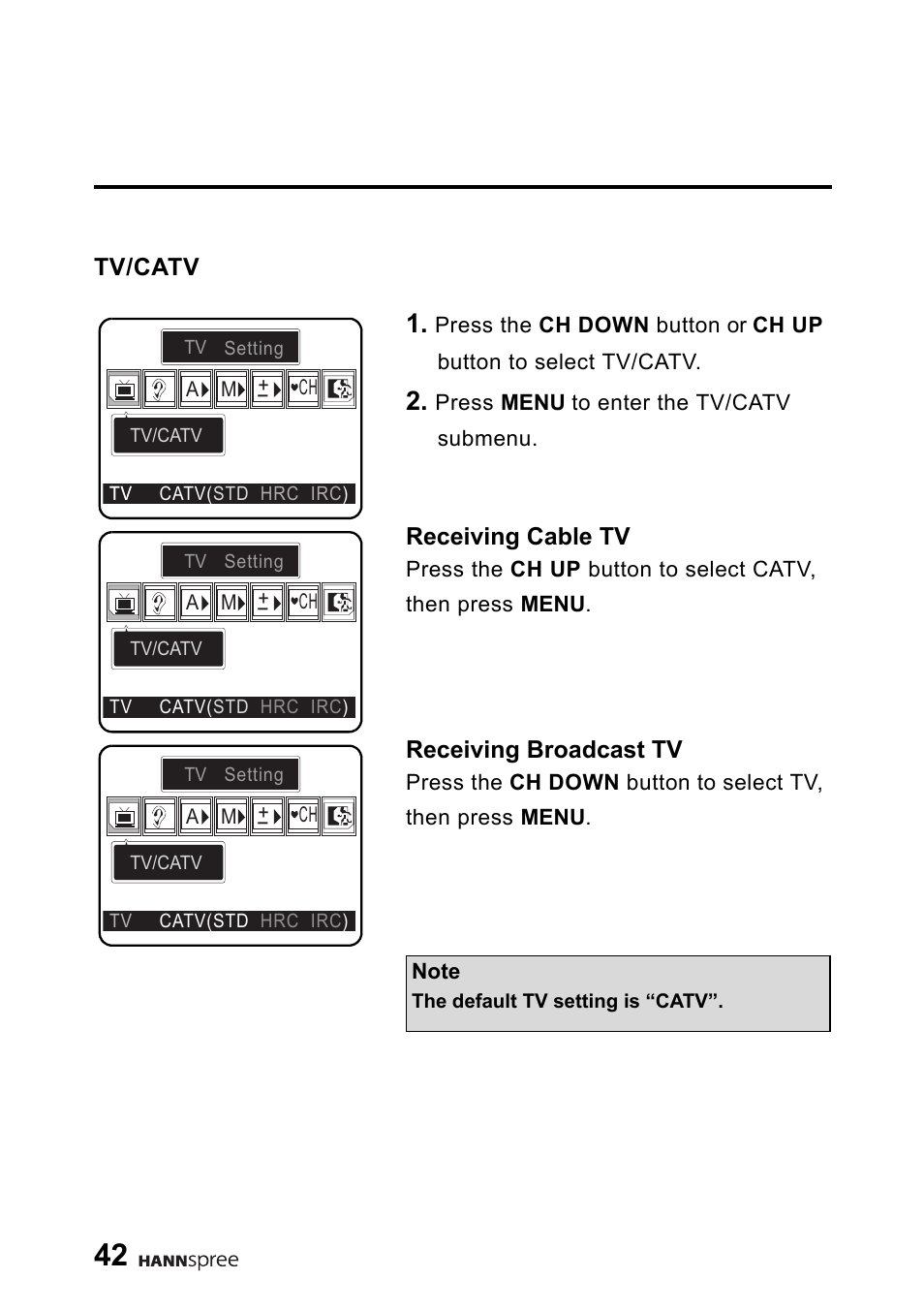 Tv/catv | HANNspree DT06-10A1 User Manual | Page 43 / 59