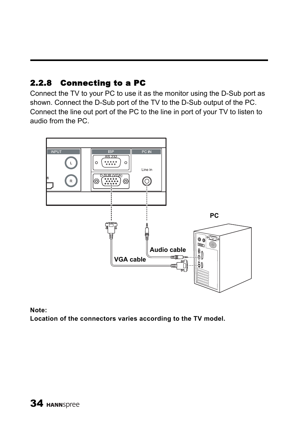 8 connecting to a pc, Connecting to a pc | HANNspree MAK-000039 User Manual | Page 35 / 65