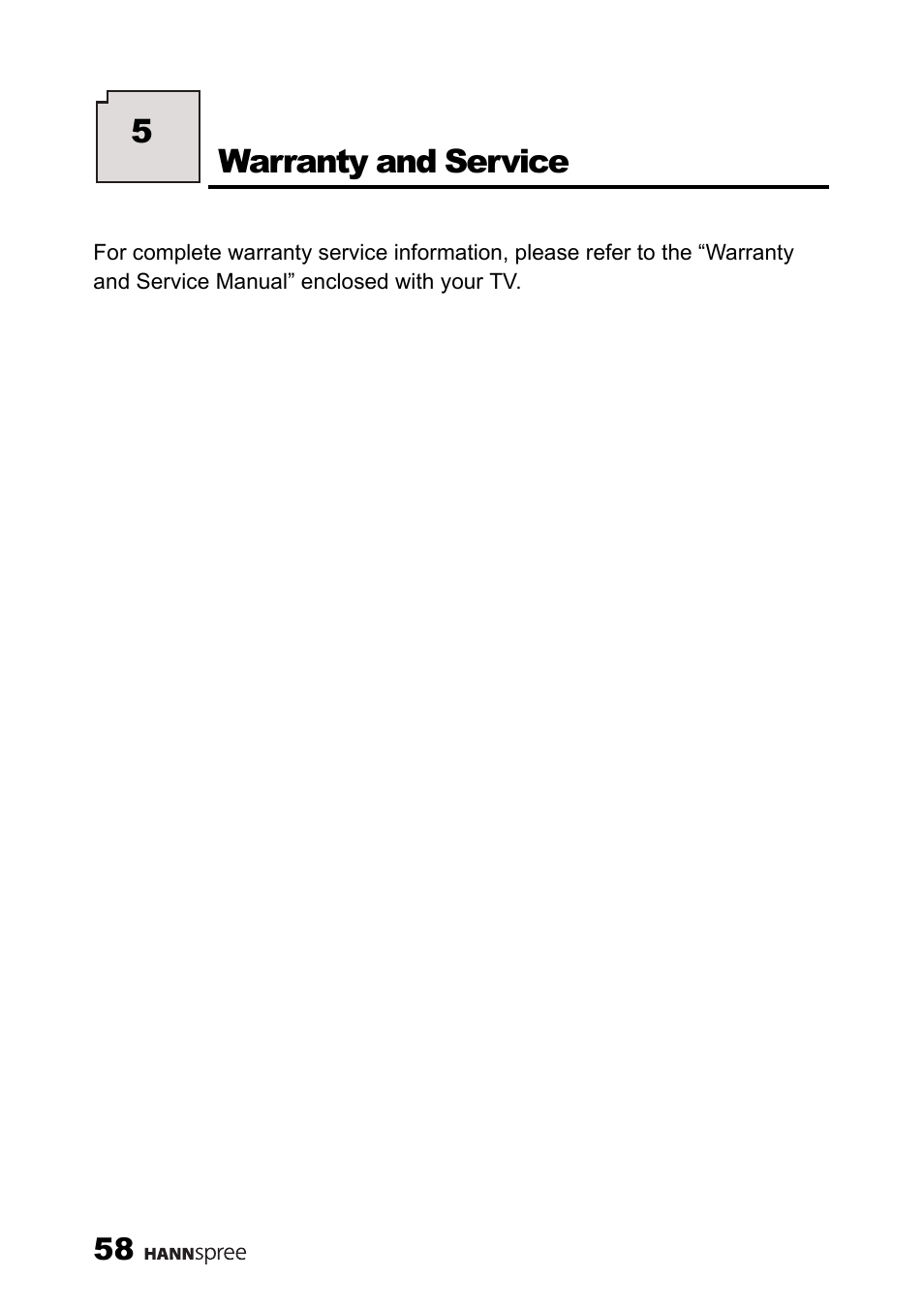Warranty and service | HANNspree MAK-000039 User Manual | Page 59 / 65