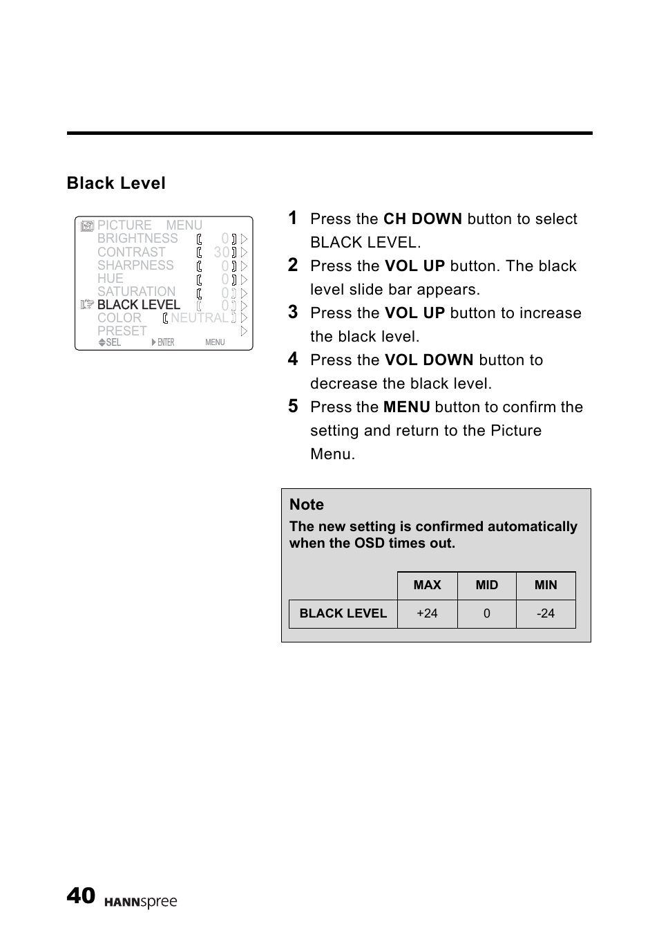 Black level | HANNspree MAK-000011 User Manual | Page 41 / 69