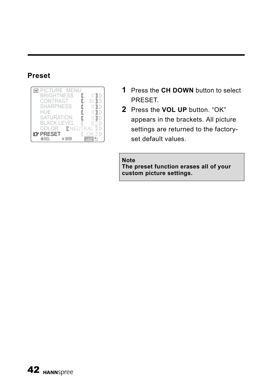 Preset | HANNspree MAK-000011 User Manual | Page 43 / 69