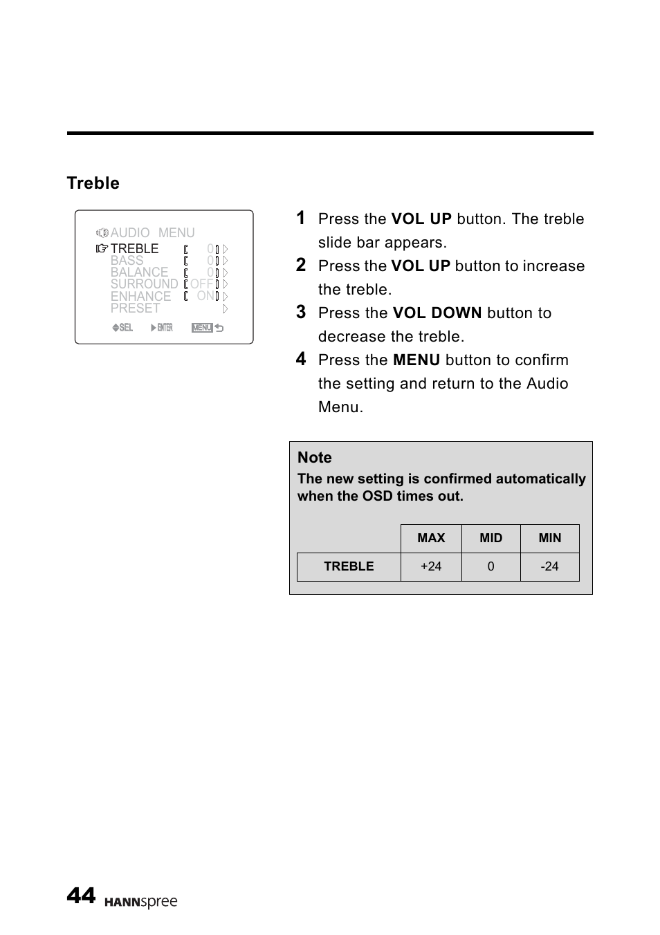 Treble | HANNspree MAK-000011 User Manual | Page 45 / 69