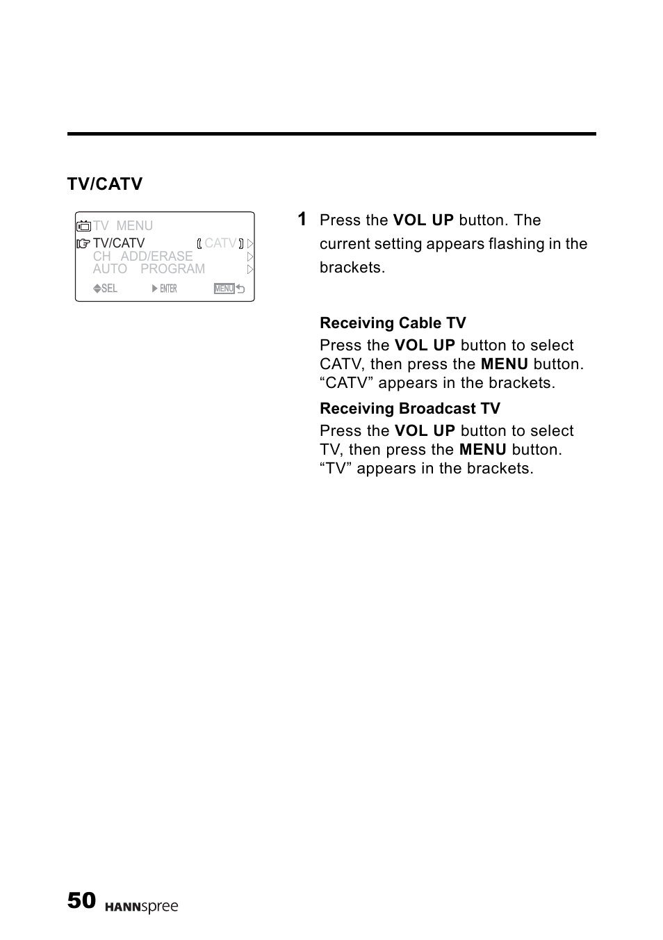 Tv/catv | HANNspree MAK-000011 User Manual | Page 51 / 69