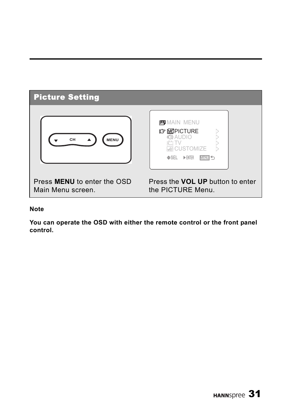 Picture setting | HANNspree ST40-12A1 User Manual | Page 32 / 56