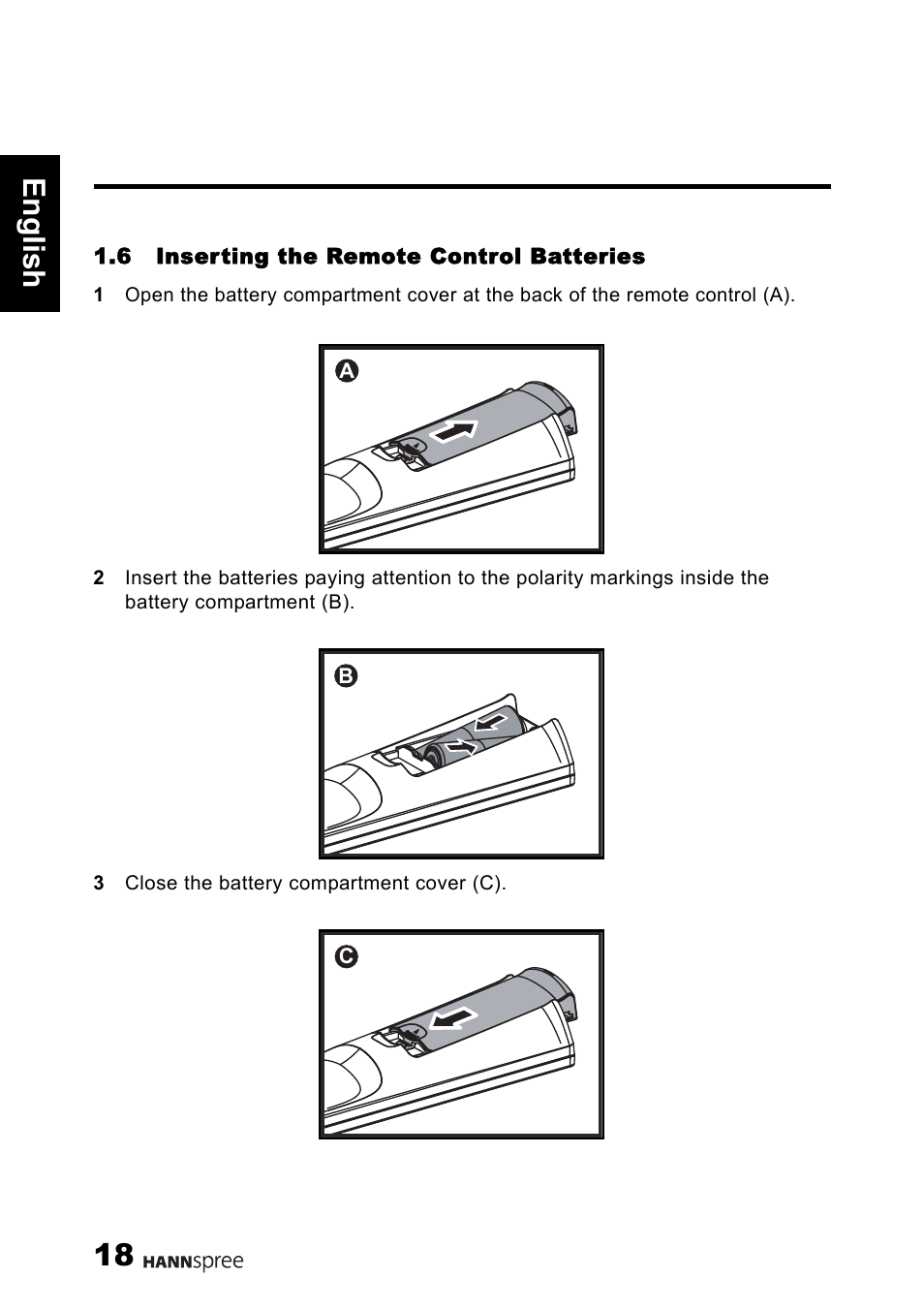18 engli sh | HANNspree 1506-060B000 User Manual | Page 19 / 51