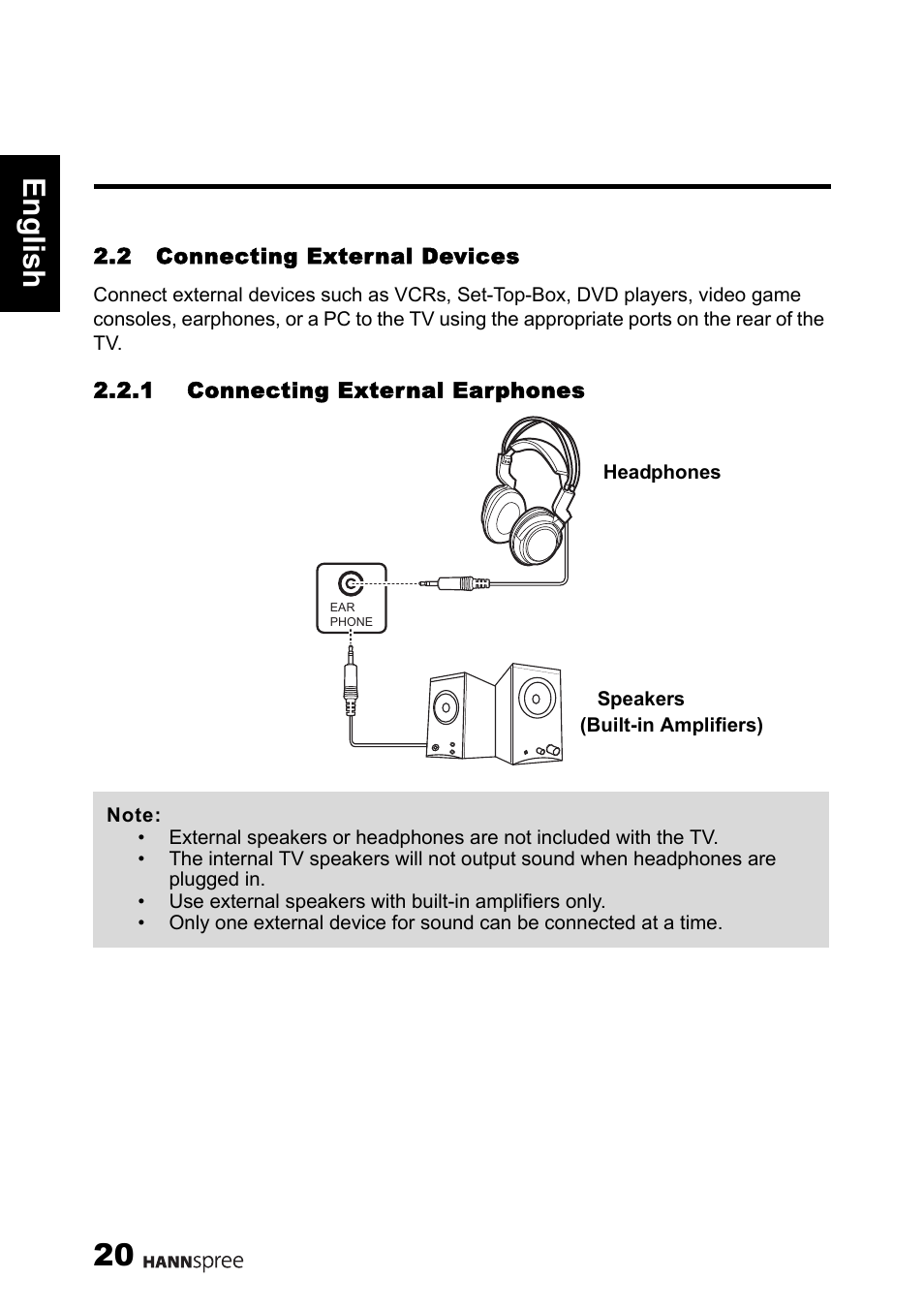 20 engli sh | HANNspree 1506-060B000 User Manual | Page 21 / 51