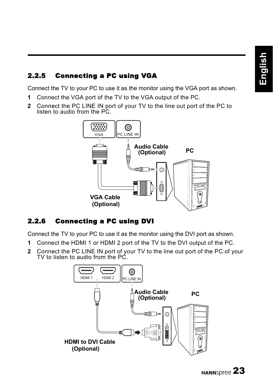 23 english | HANNspree 1506-060B000 User Manual | Page 24 / 51
