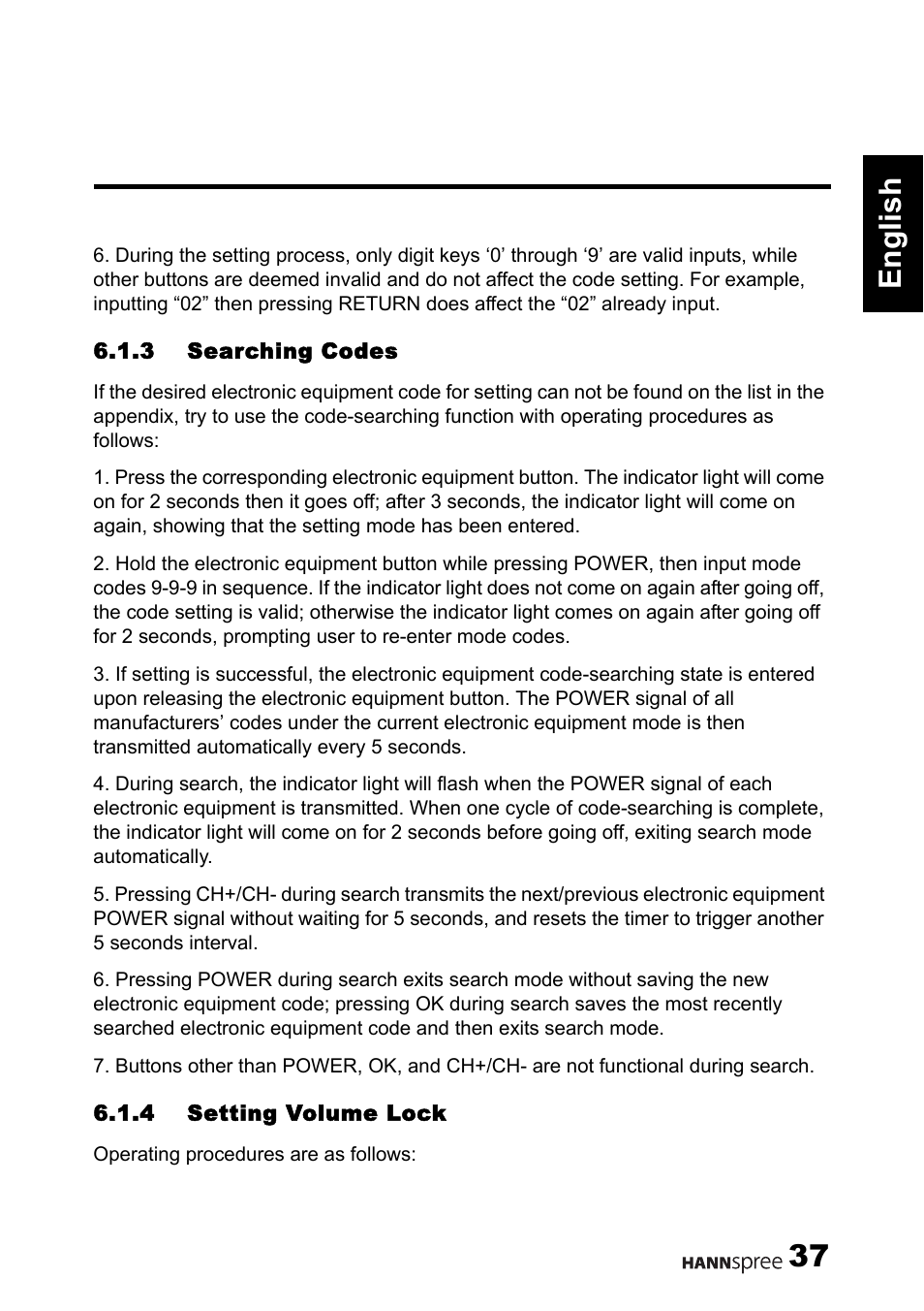 37 english | HANNspree 1506-060B000 User Manual | Page 38 / 51