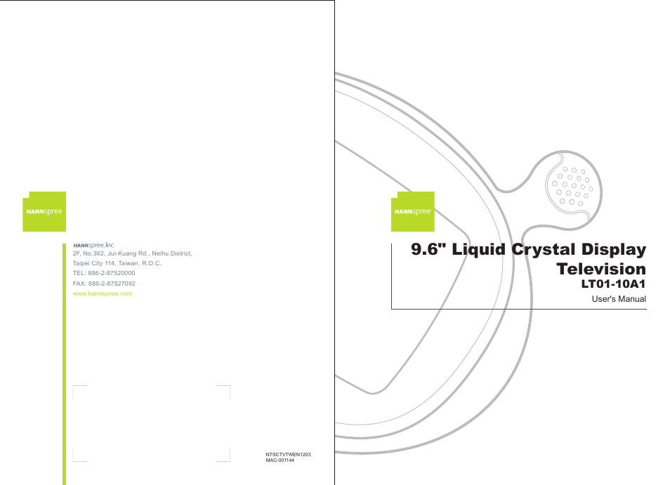 HANNspree 9.6" Liquid Crystal Display LT01-10A1 User Manual | 59 pages