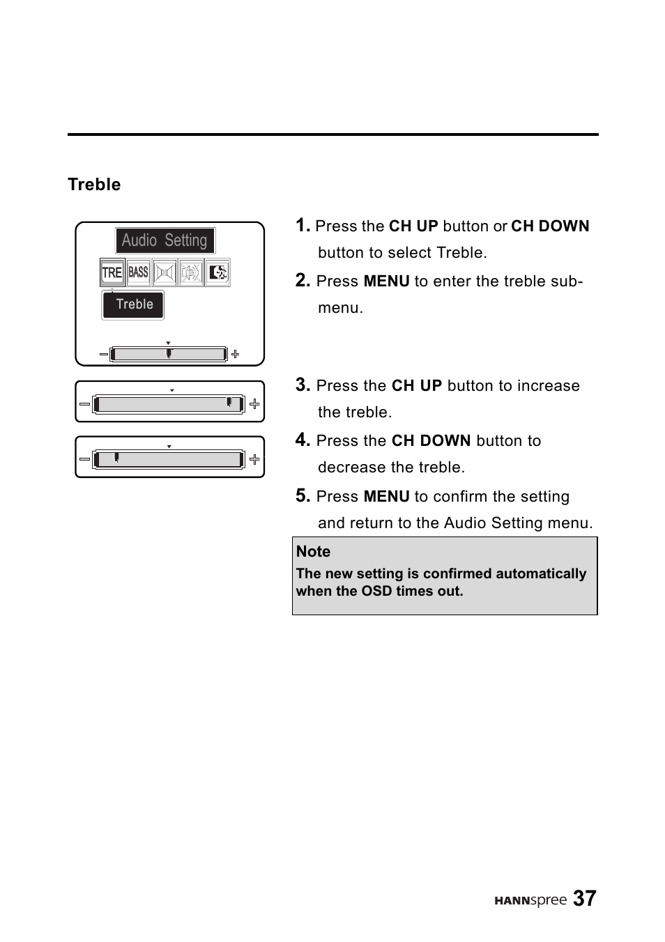 Treble | HANNspree 9.6" Liquid Crystal Display LT01-10A1 User Manual | Page 38 / 59