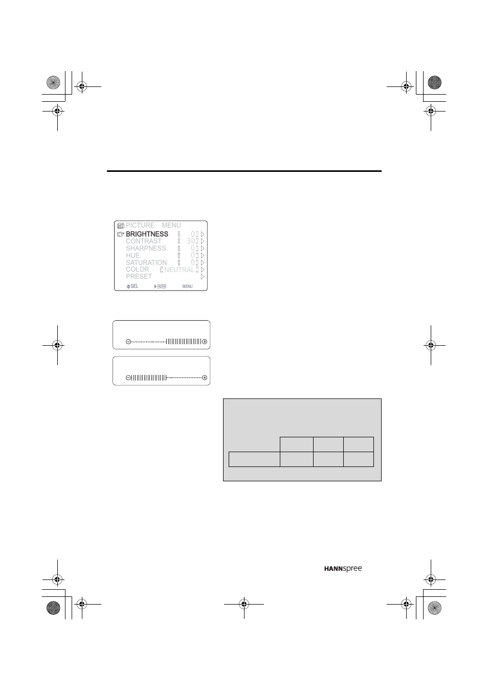 Brightness | HANNspree MAC-001082 ST31-15A1 User Manual | Page 35 / 59