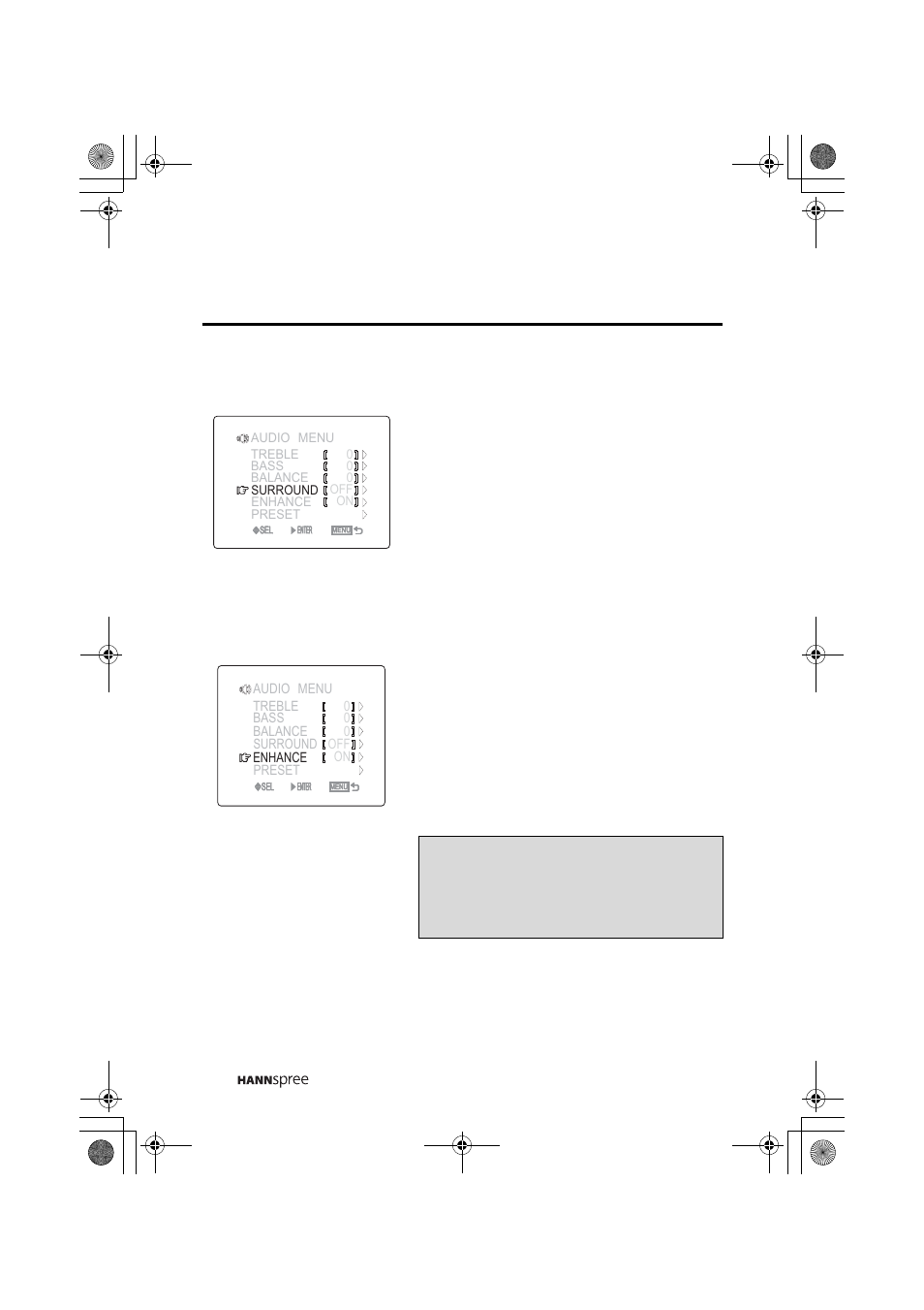 Surround, Enhance, Surround enhance | HANNspree MAC-001082 ST31-15A1 User Manual | Page 46 / 59